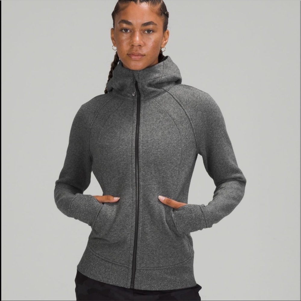 Lululemon Full Zip Scuba Hoodie in Heathered Grey